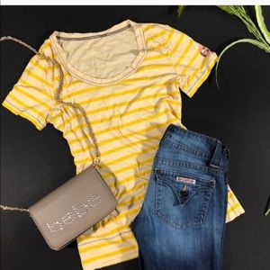 Tory Burch t shirt.  Logo on the sleeve